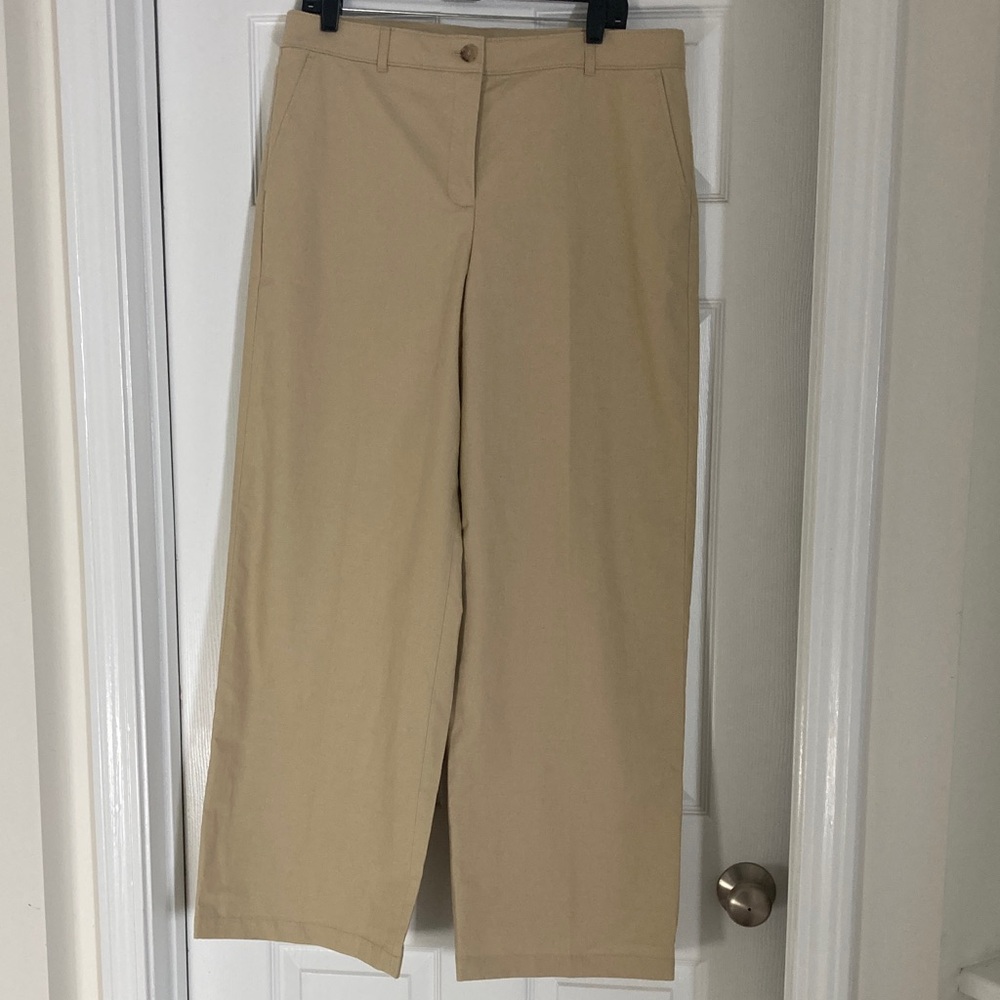 JCrew full length wide leg trousers in cotton blend